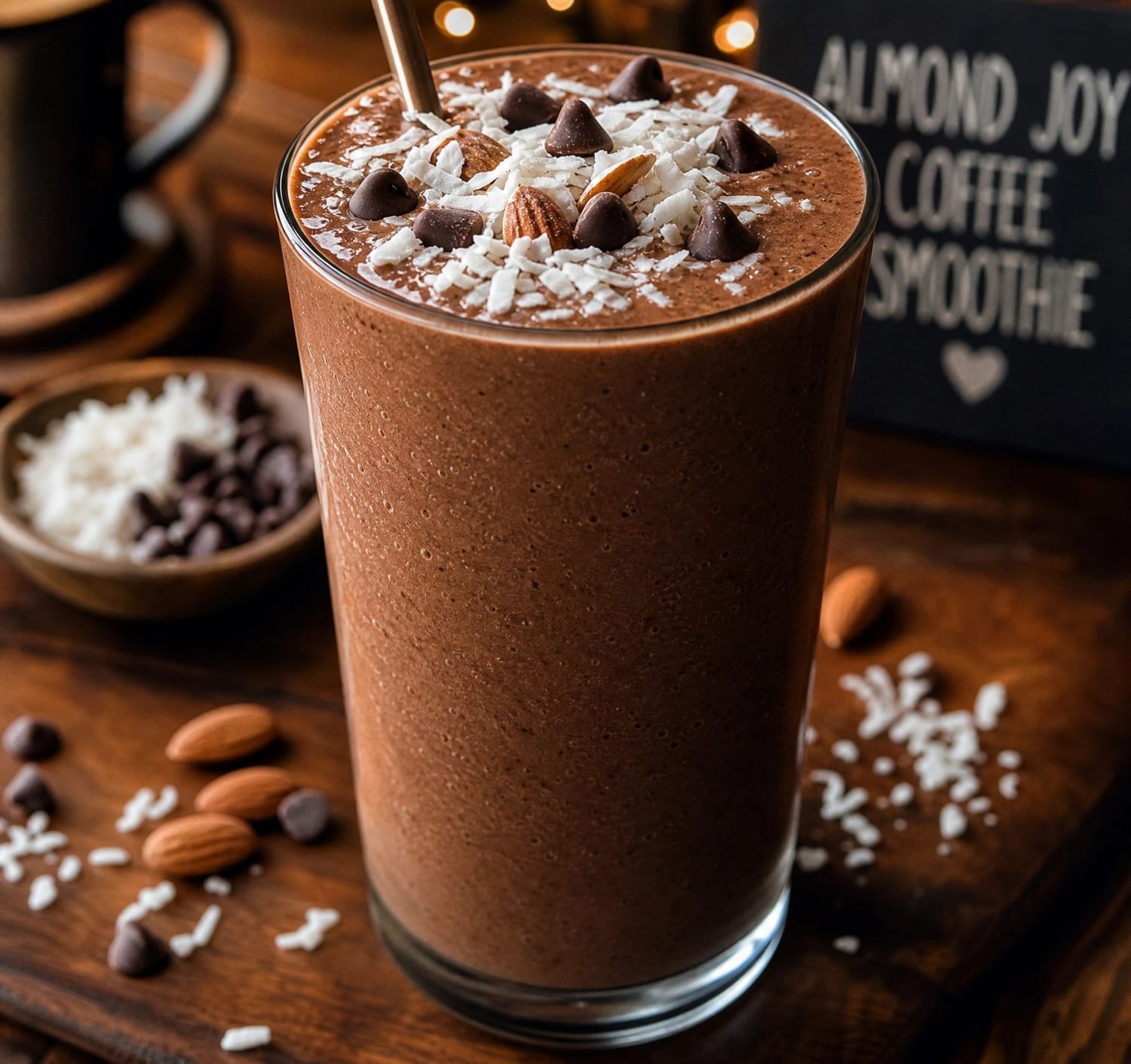 summer smoothie recipe Almond Joy Coffee Smoothie