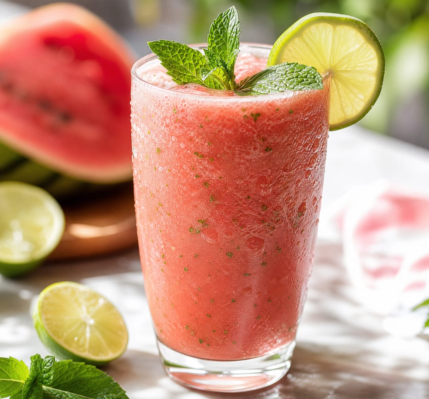 summer smoothie recipe Watermelon Mint Refresher Smoothie