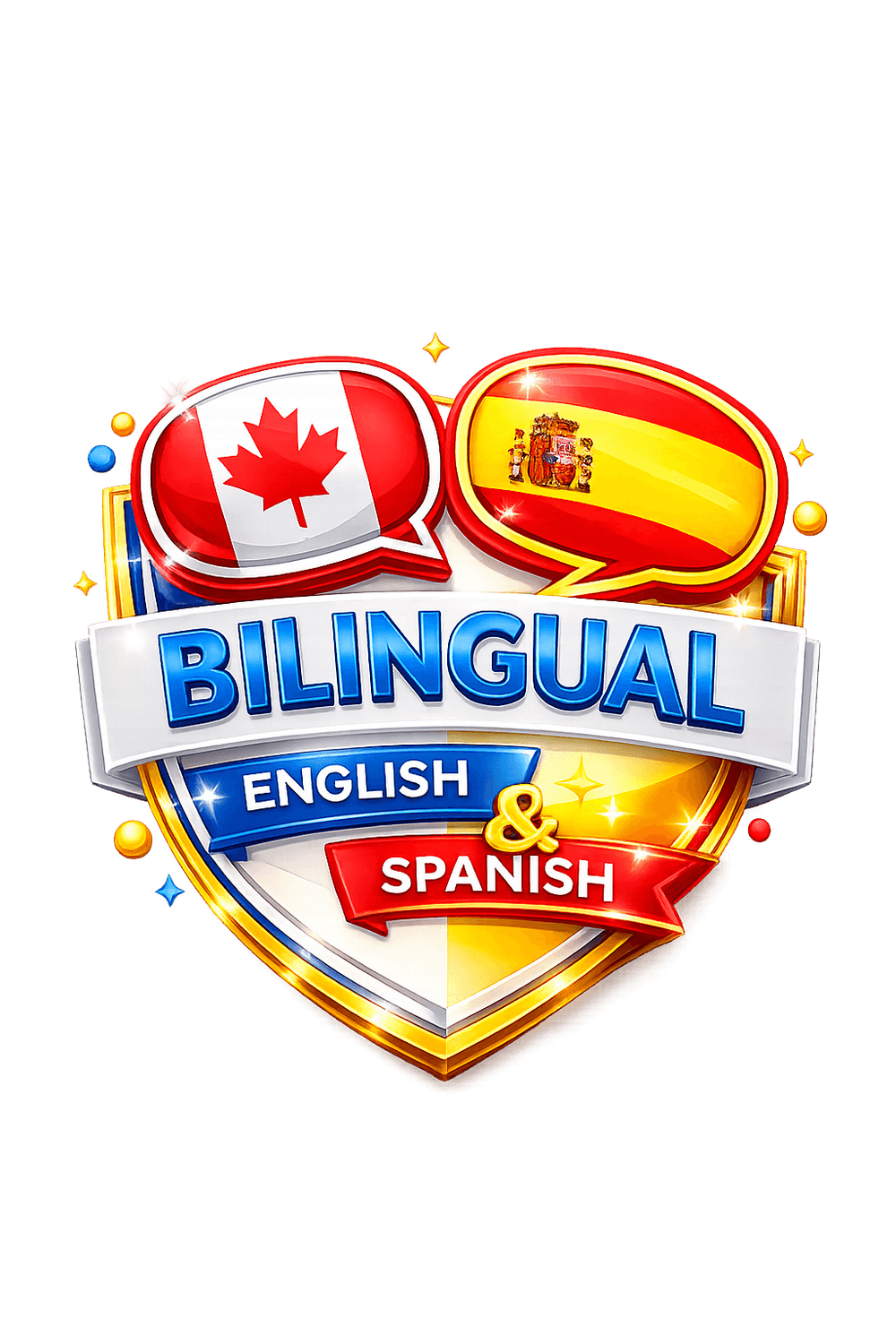 Bilingual English and Spanish healthcare operations consultant badge — serving private clinics across Canada, Spain, and Europe with bicultural expertise