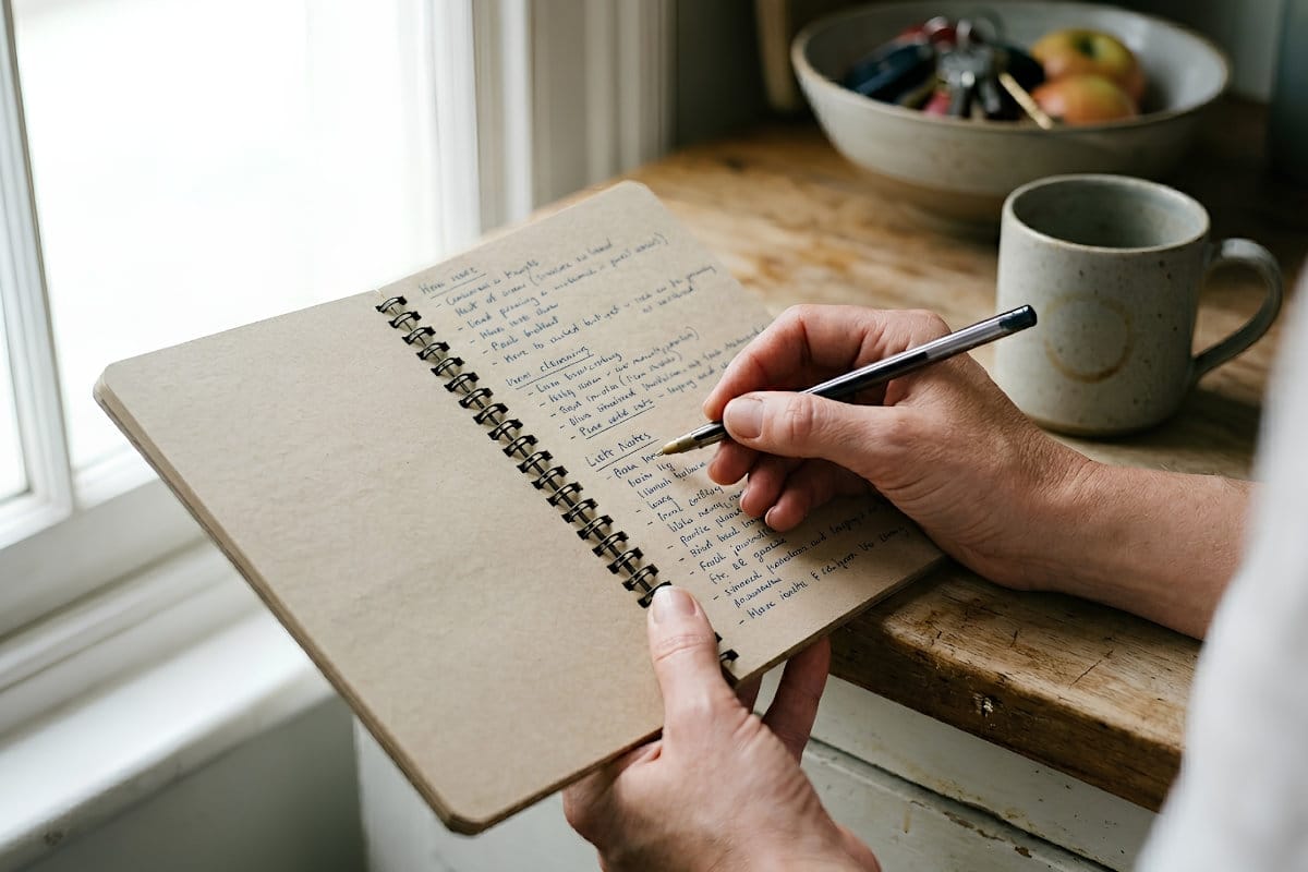 simple grocery list and meal planning notebook for decoding keto cravings and intentional shopping
