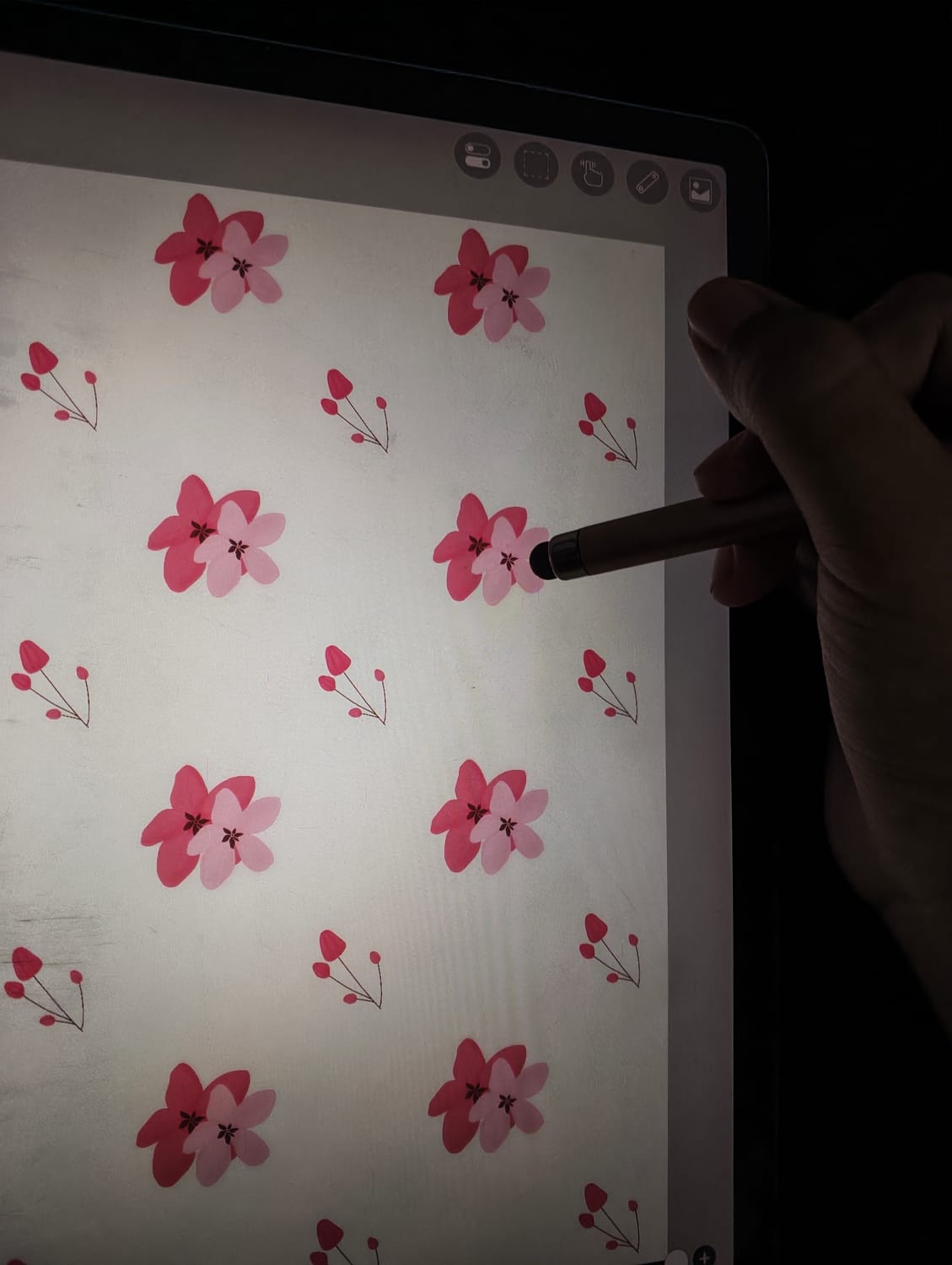 Annelya is making her first surface pattern design, the Pink Cassia collection