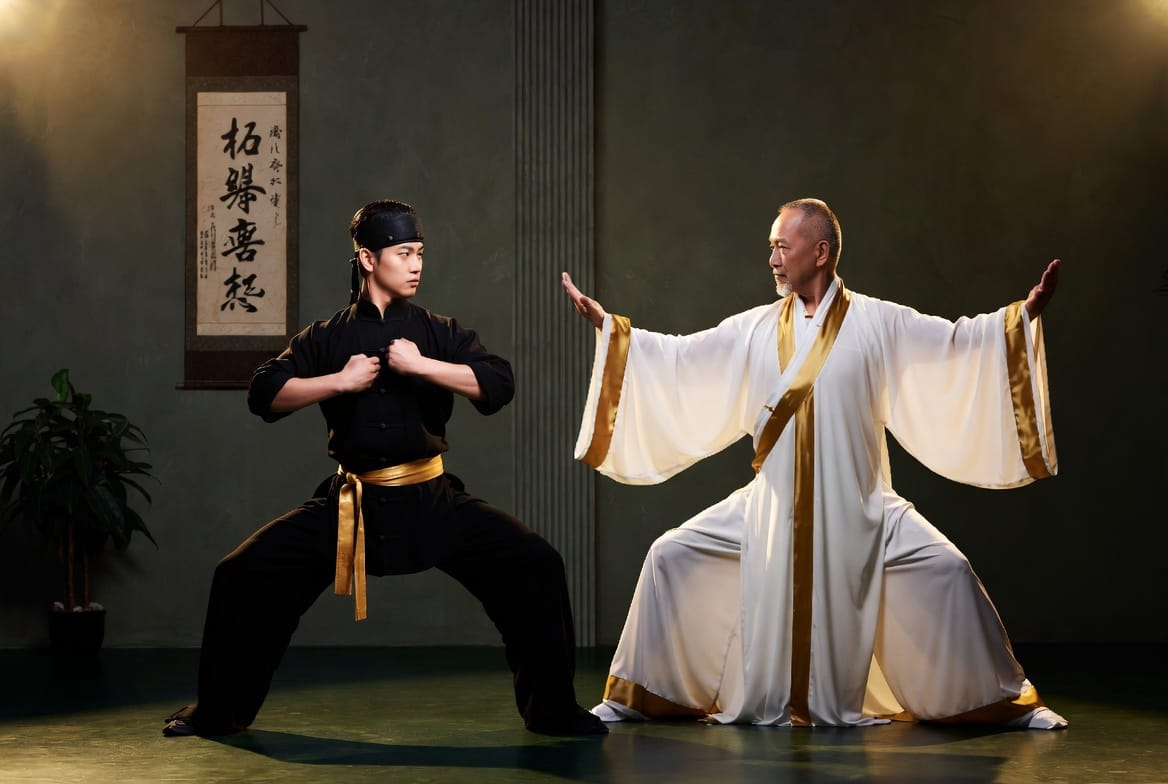 Arti marziali interne cinesi: maestro e allievo di Kung Fu