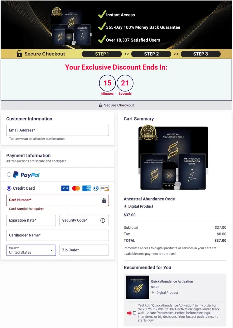Ancestral Abundance Code package offer