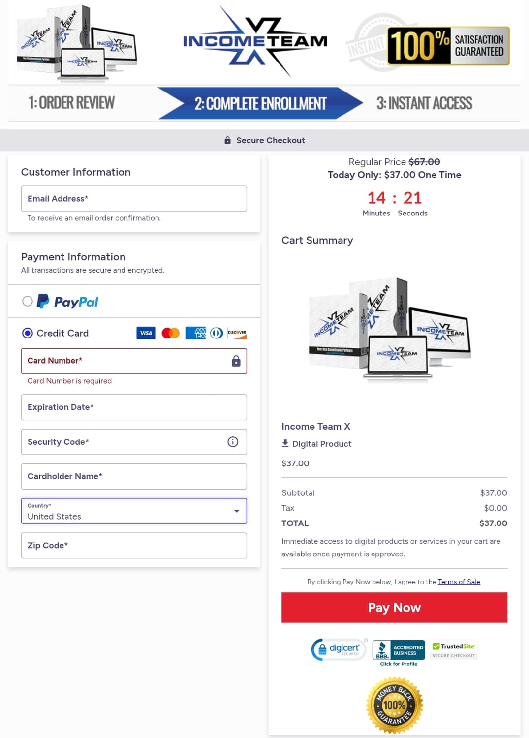 income team x check out page 