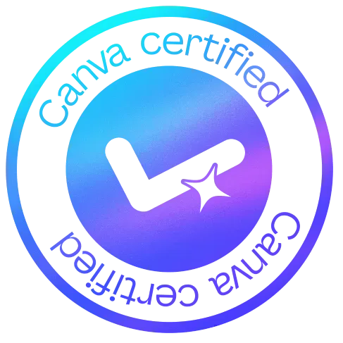 Canva Certified Expert badge