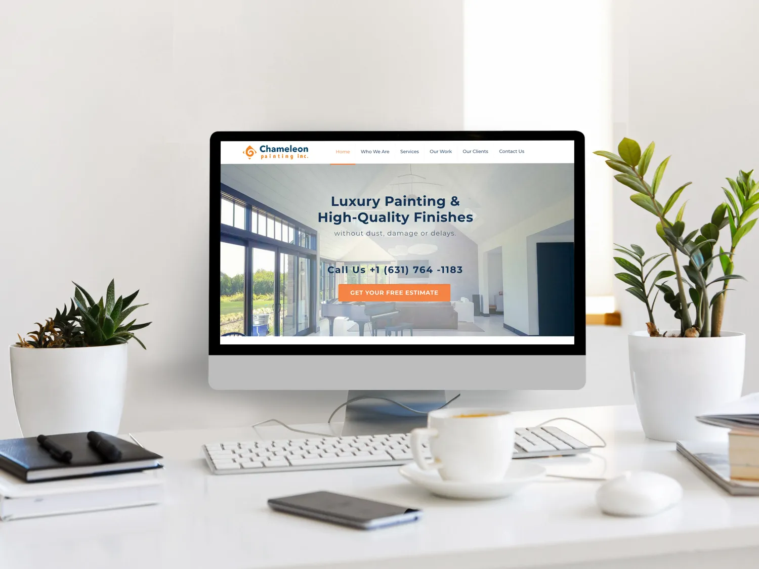 Chameleon Painting Inc website UI design mockup by Alchemy Effect