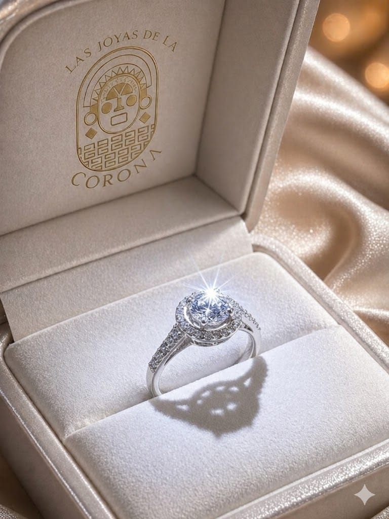 Anillo zircón brillante de luz