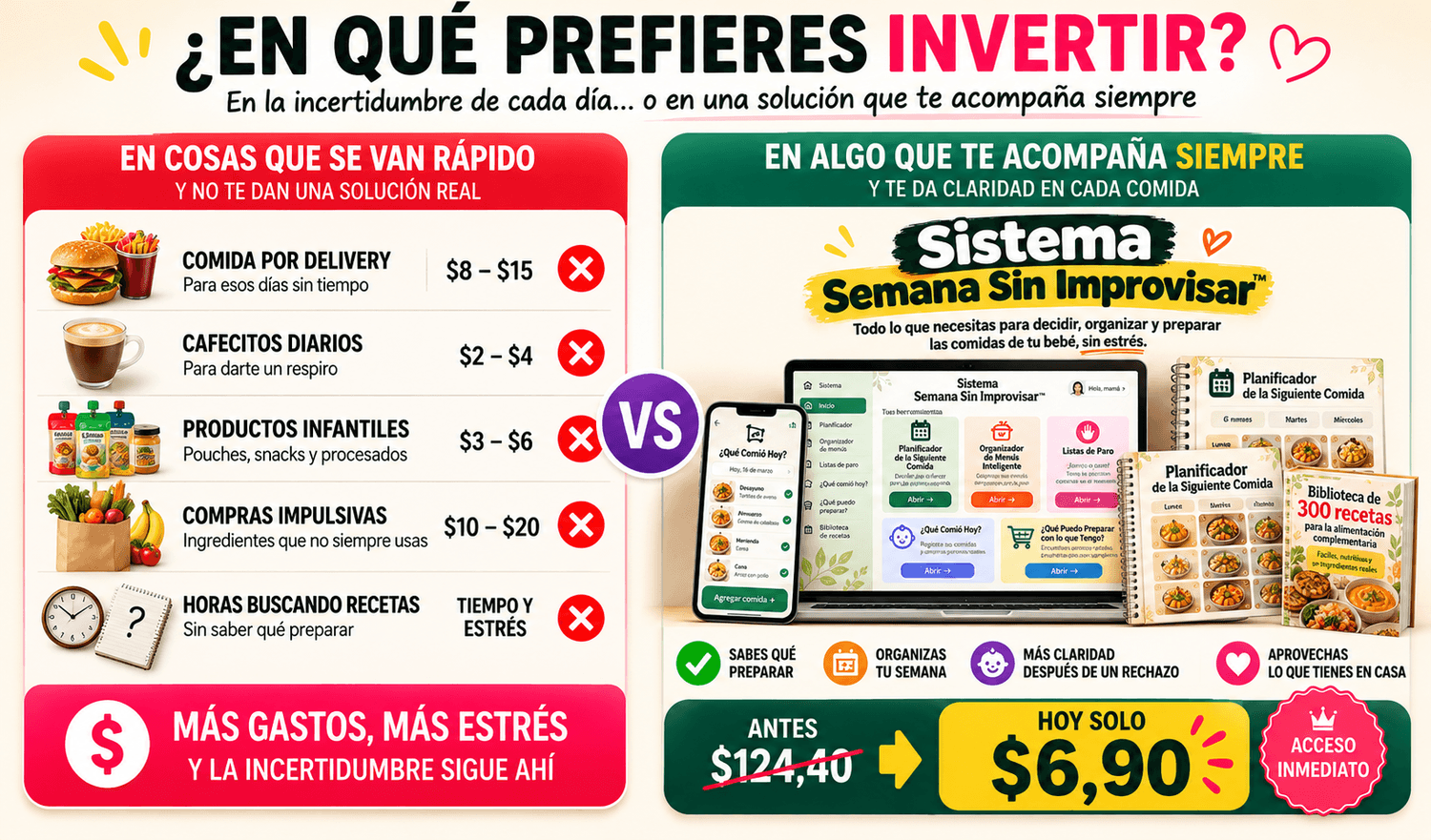 Sistema Semana Sin Improvisar: herramientas para organizar tus comidas y 300 recetas fáciles