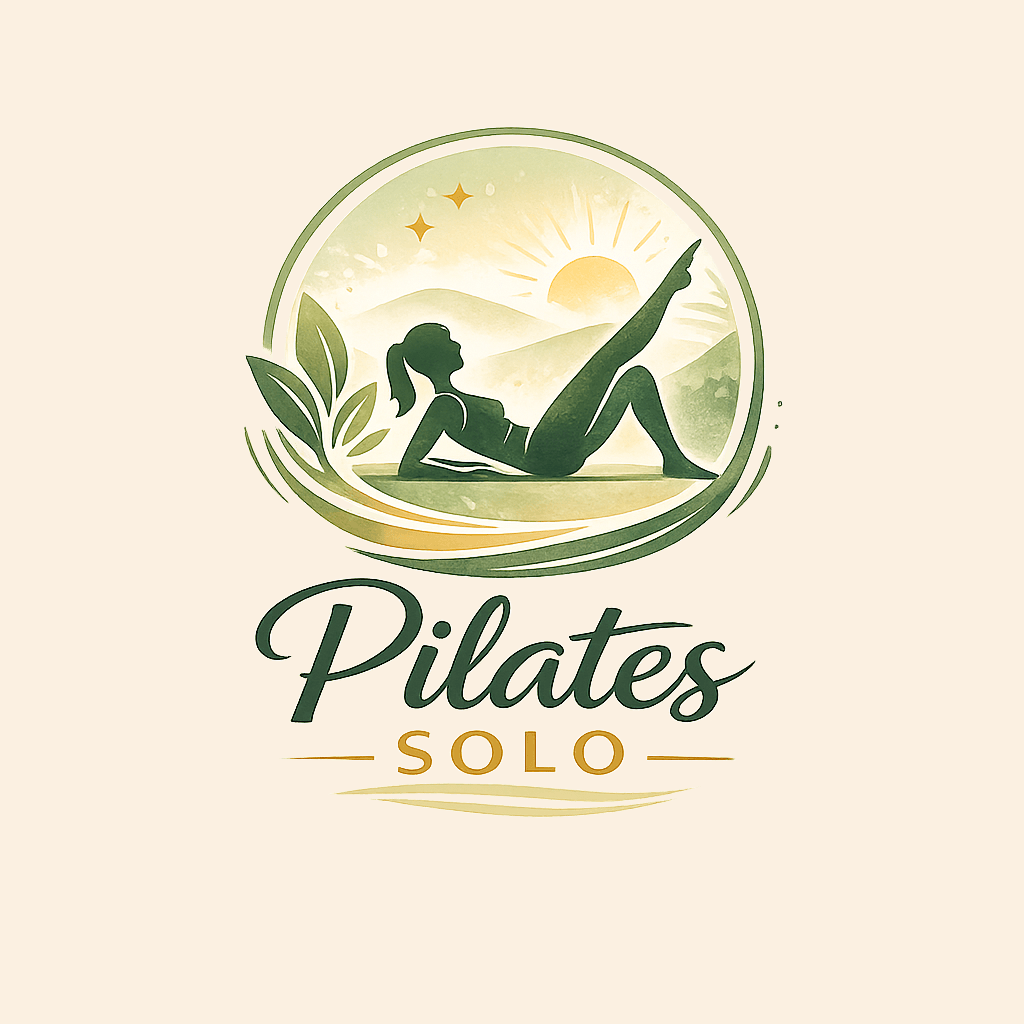 Pessoa em tapete de Pilates, ambiente calmo, luz natural, tons quentes, comunidade, sem texto.