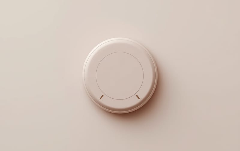 clean 3D mockup of a round thermostat dial, minimalist, neutral studio background