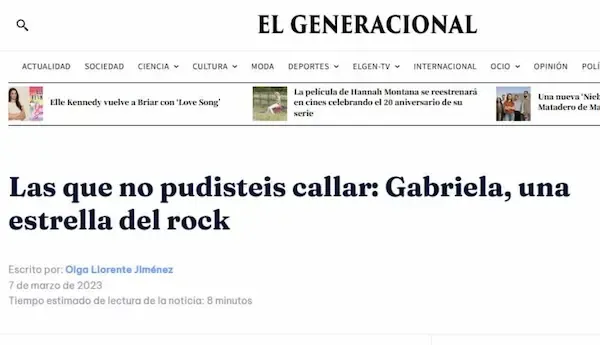 El Genaracional: Las que no pudisteis callar (Gabriela, una estrella de rock)