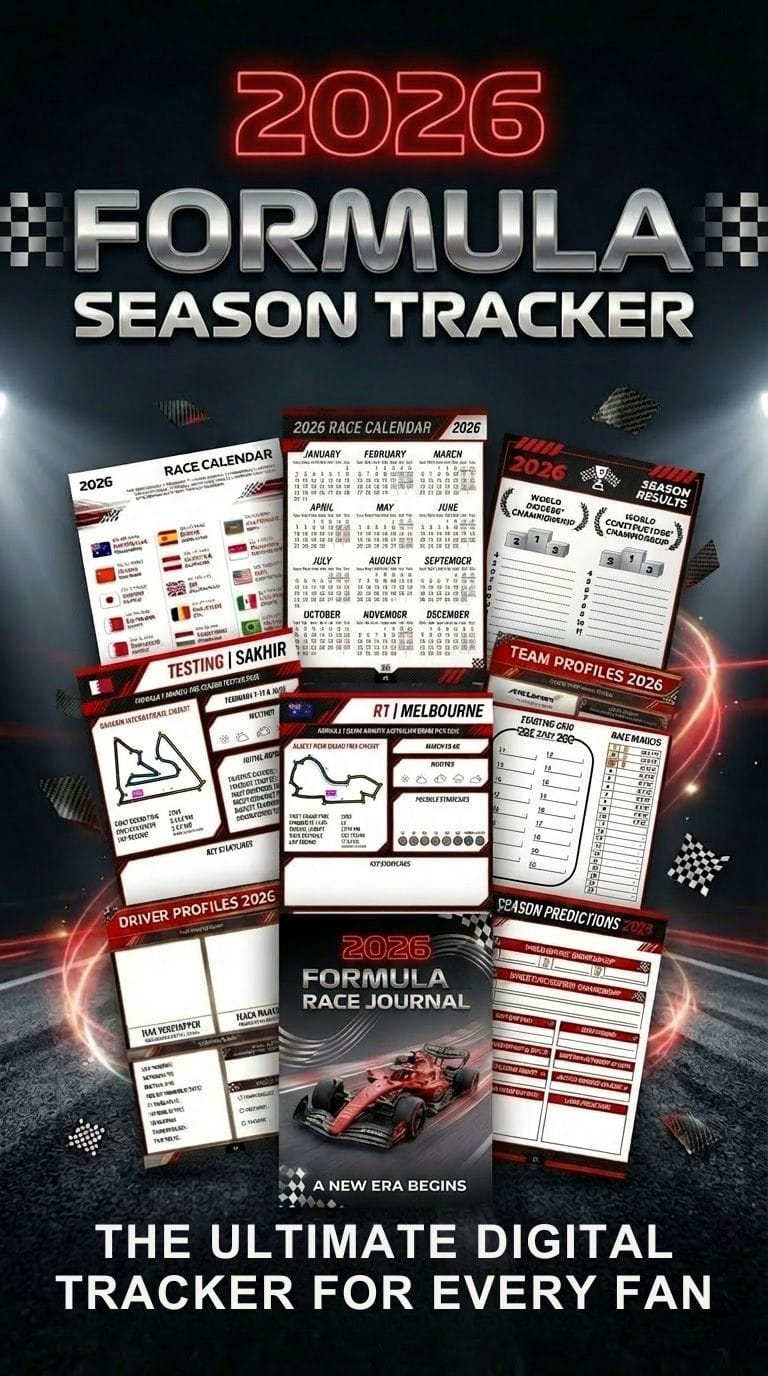F1 Season Journal 2026 — Product Mockup