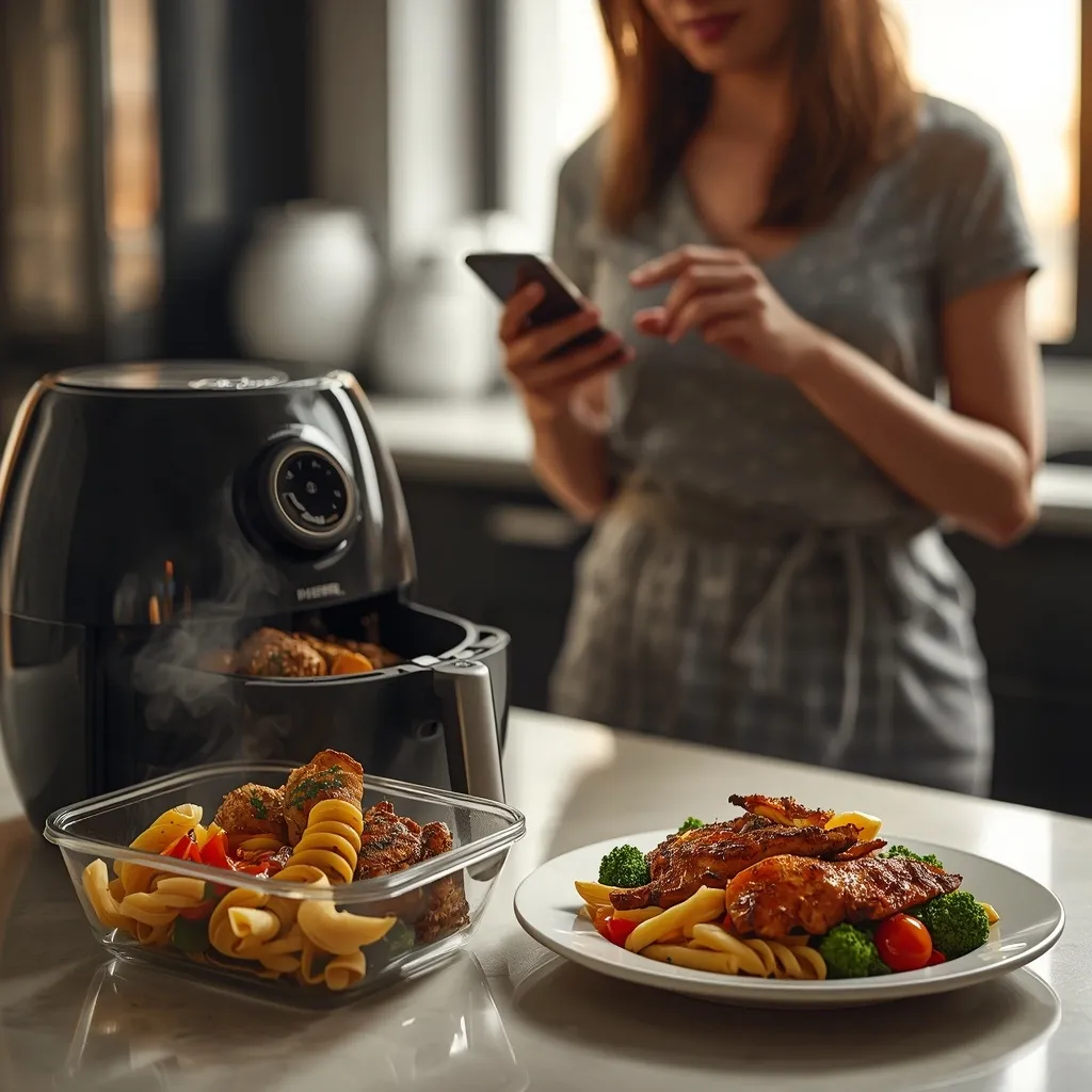 Restes r&eacute;chauff&eacute;s air fryer