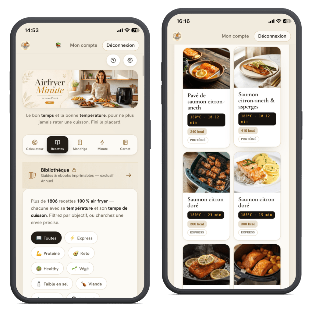 App Airfryer Minute en cuisine