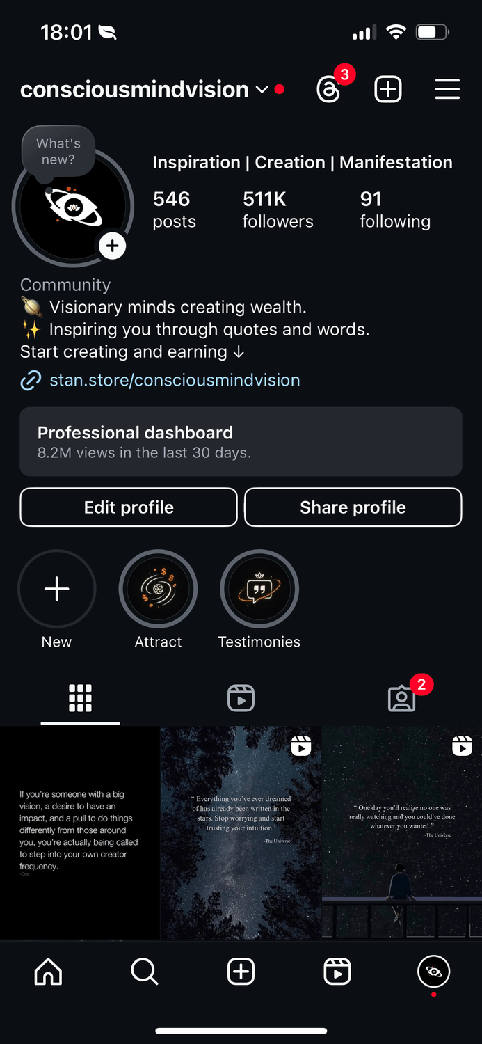 consciousmindvision Instagram — 511K followers