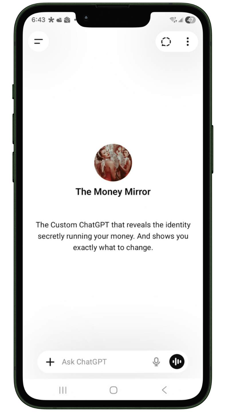 The Money Mirror GPT in action