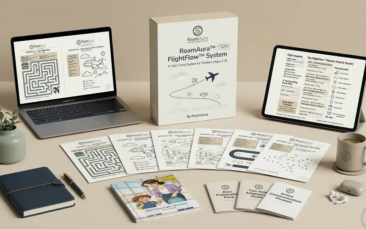 RoamAura FlightFlow System complete digital toddler flight toolkit