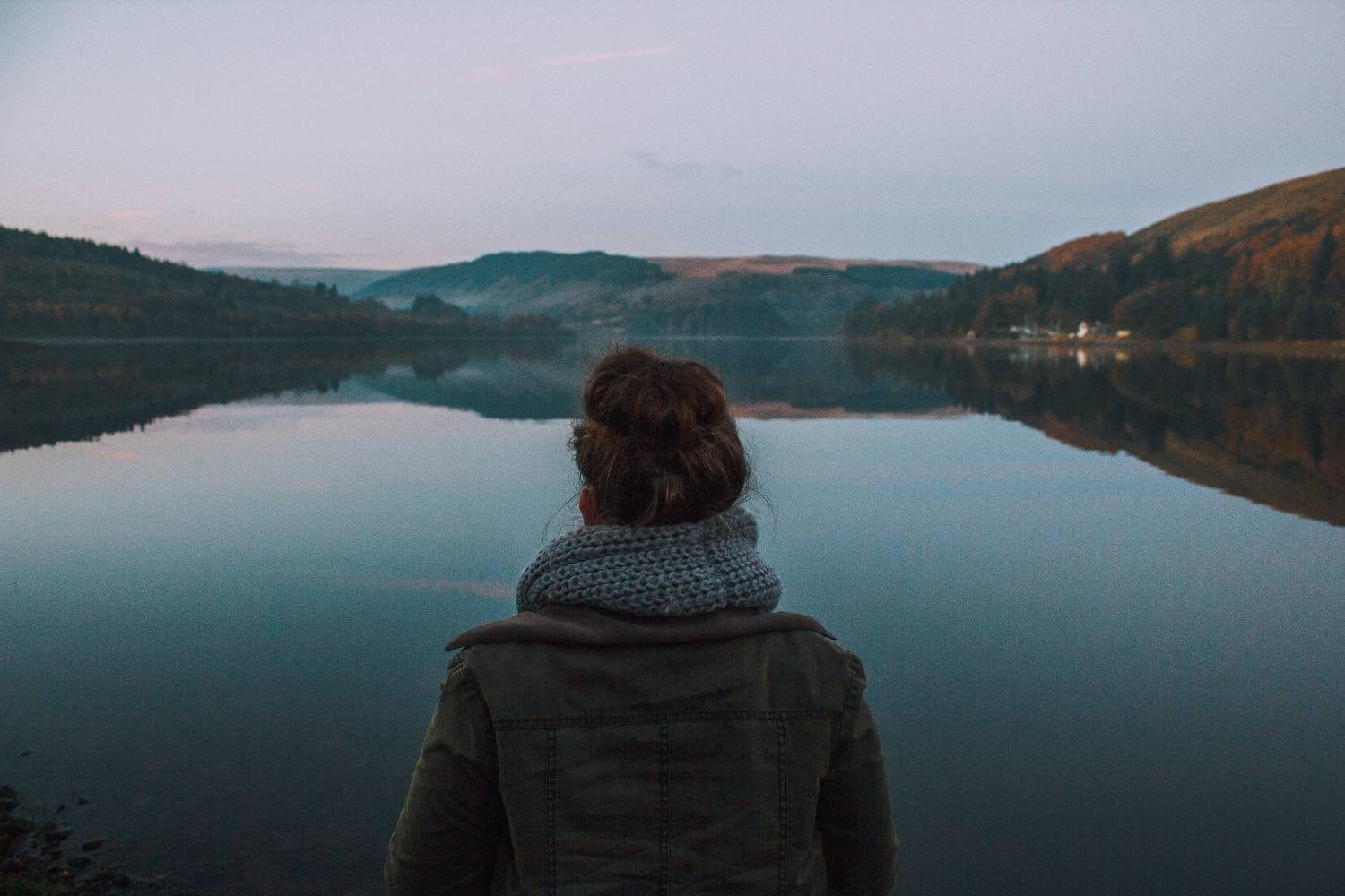 A calm lakeside setting