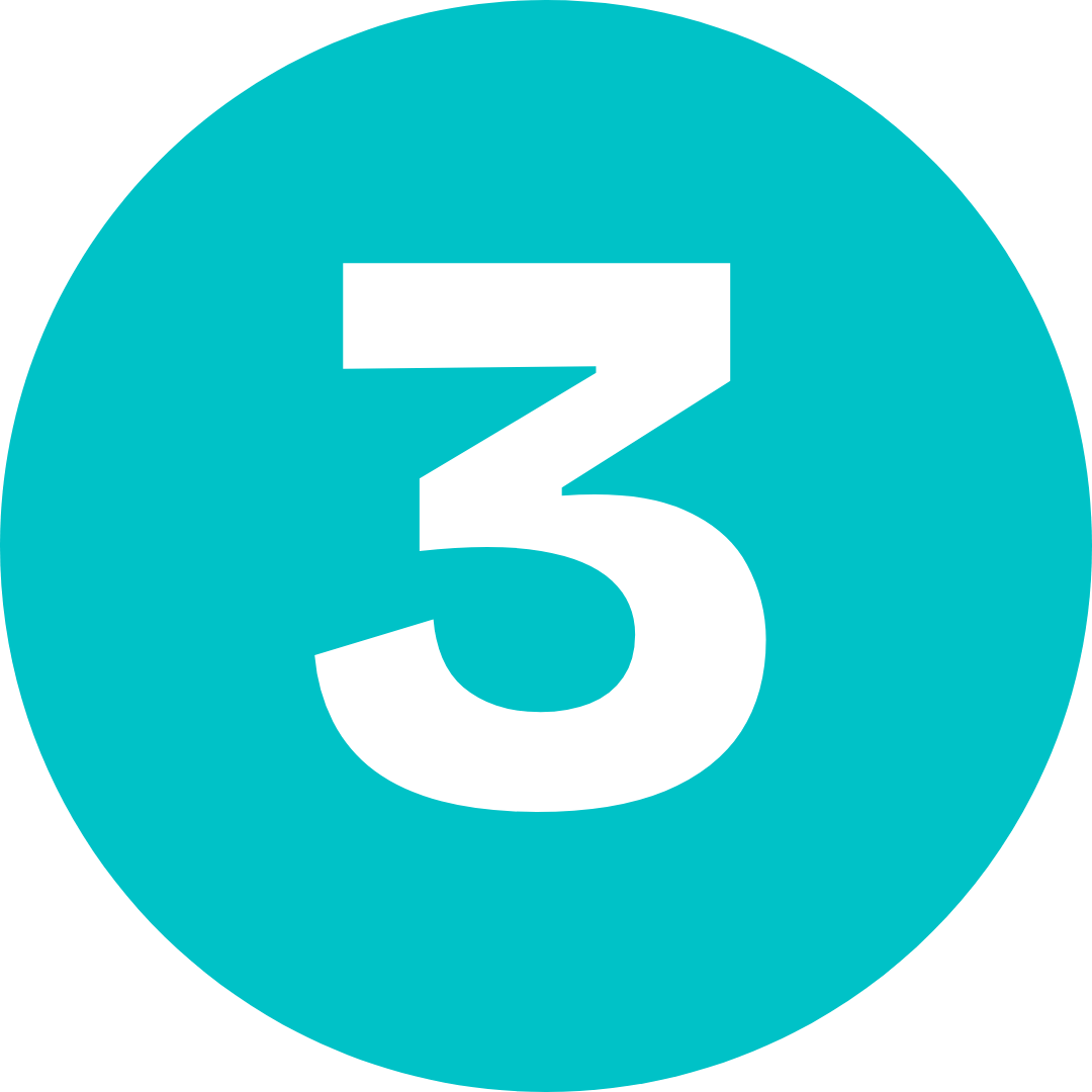 Número 3 indicando el tercer paso del proceso de venta