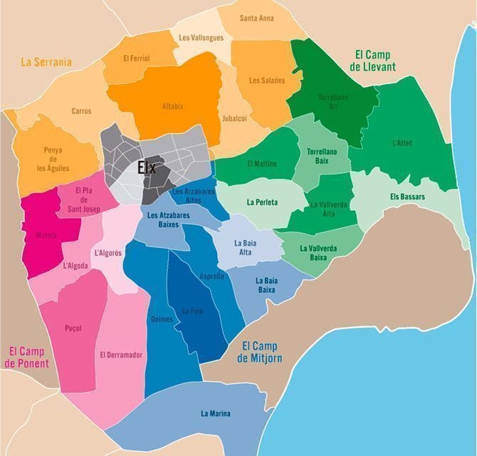 mapa de los barrios de elche