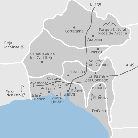 mapa de los barrios de Huelva