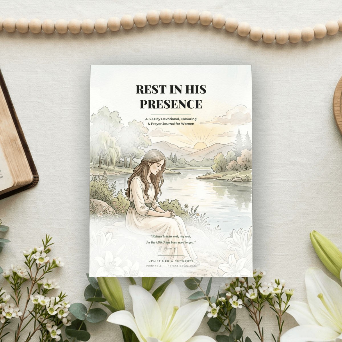 Rest in His Presence 60-day devotional journal for women — first three days
