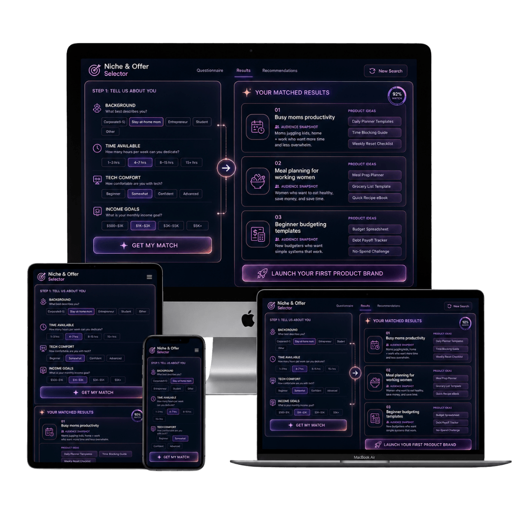 Niche & Offer Selector webapp