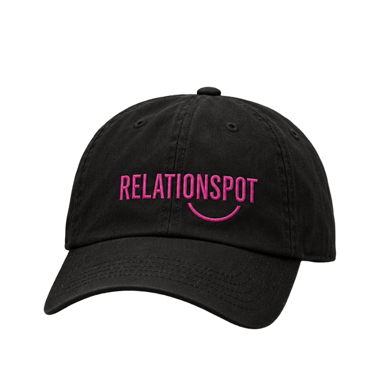 Black Relationspot embroidered hat