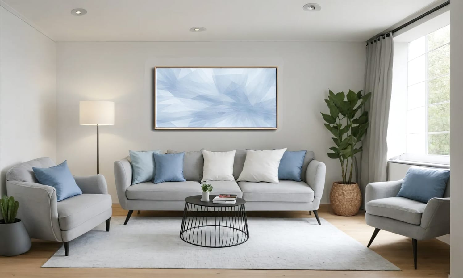 Visuel réaliste IA salon