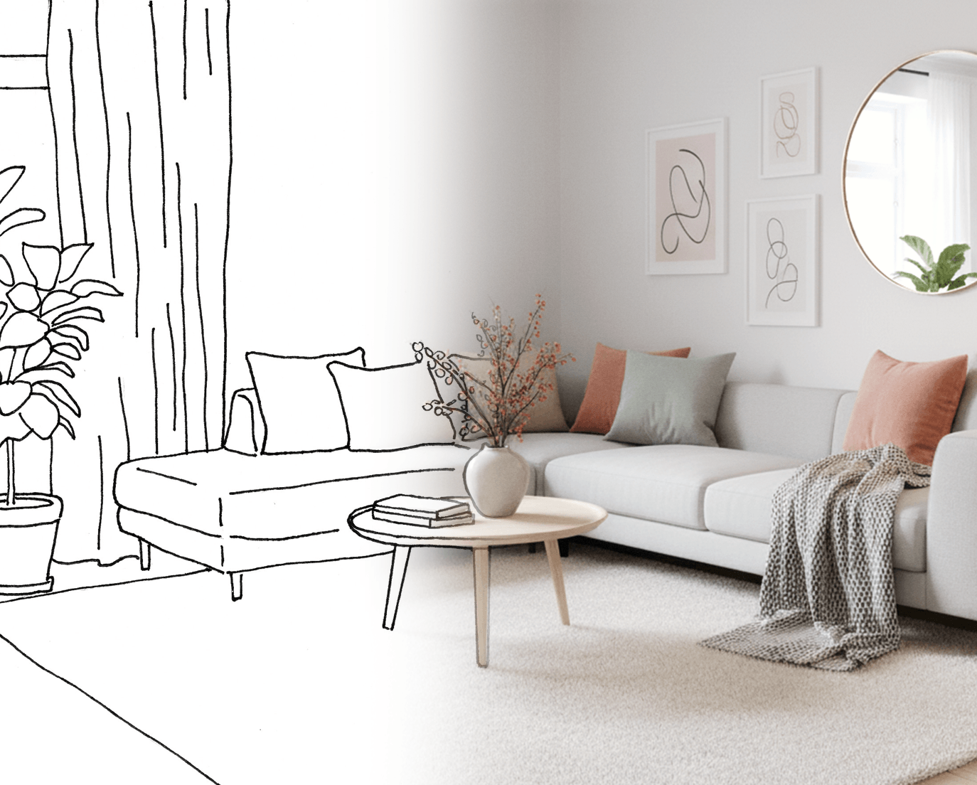Transformation d'un croquis en visuel photoréaliste
