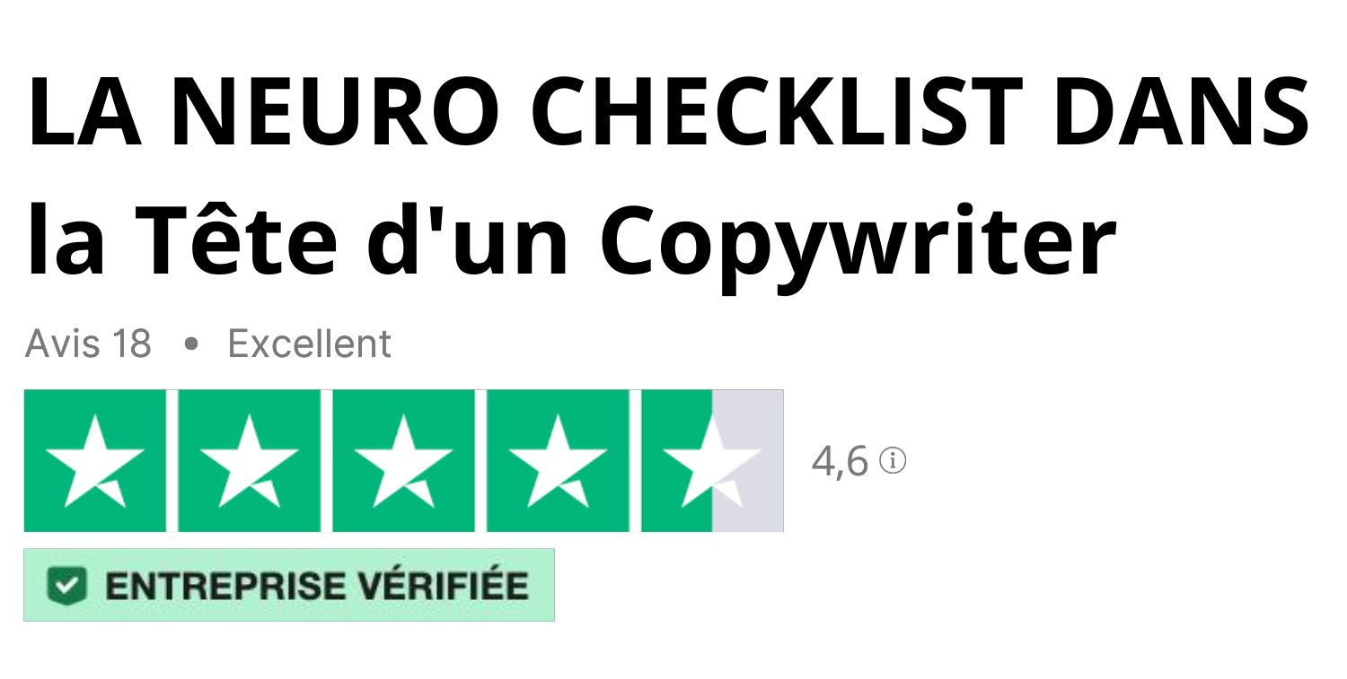Avis trustpilot la neuro checklist dans la tête d'un copywriter