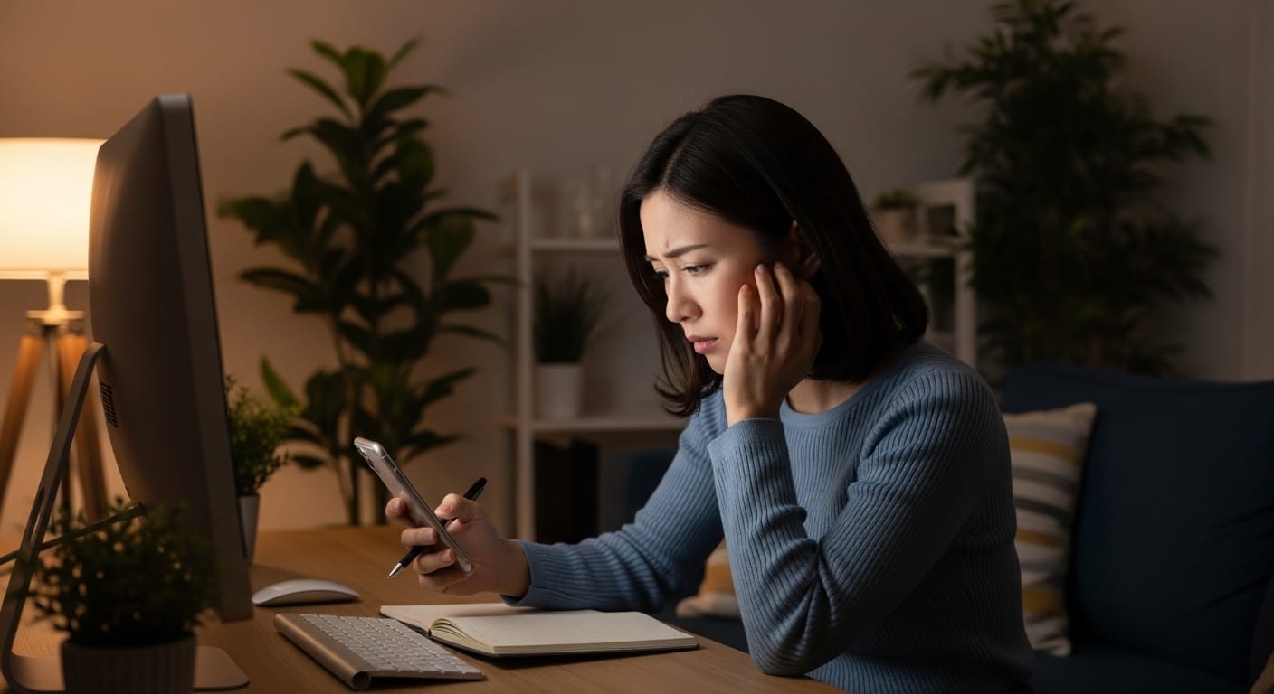 WEB集客に悩んでいる女性
