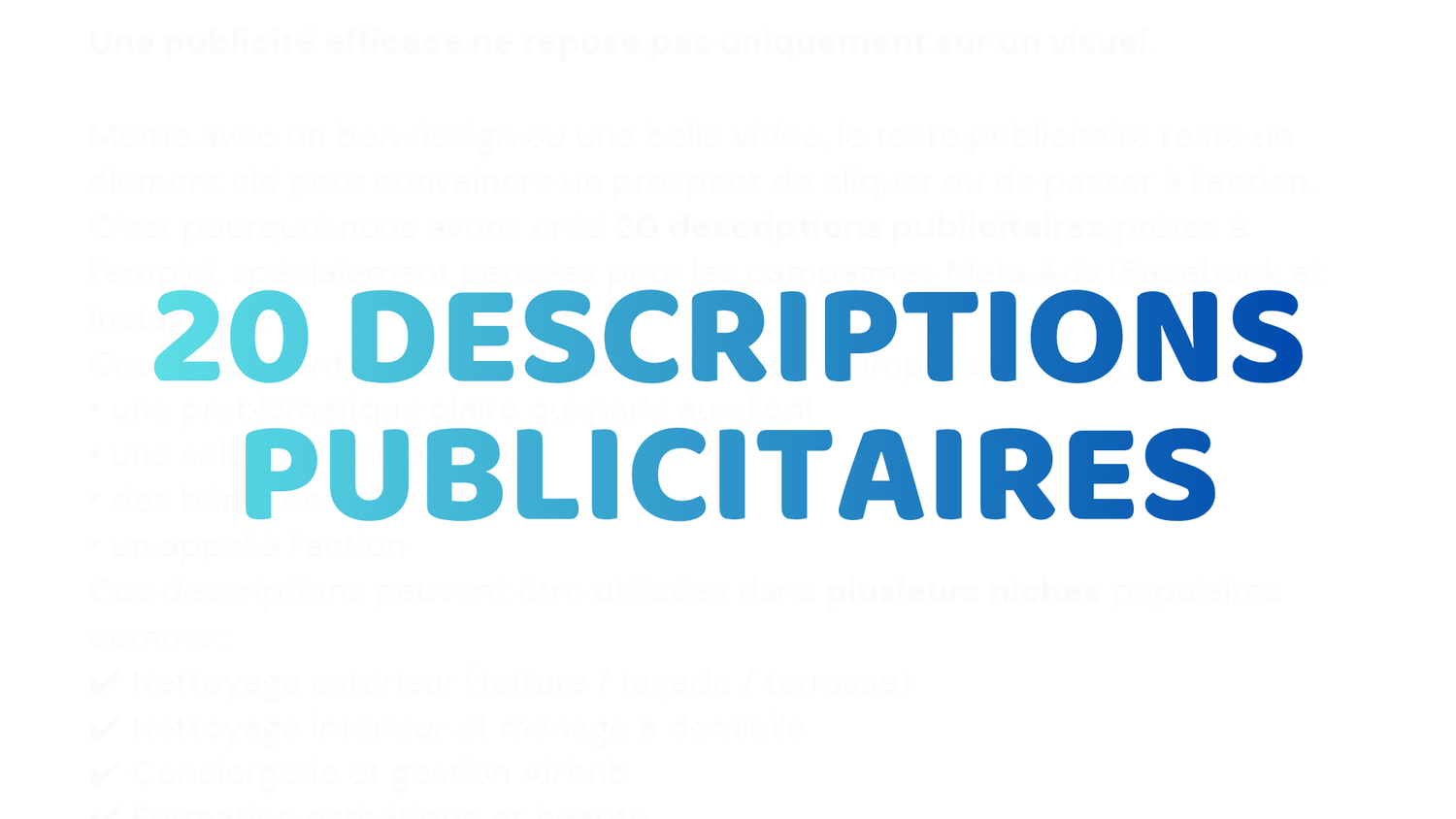 20 descriptions prêtes à publier