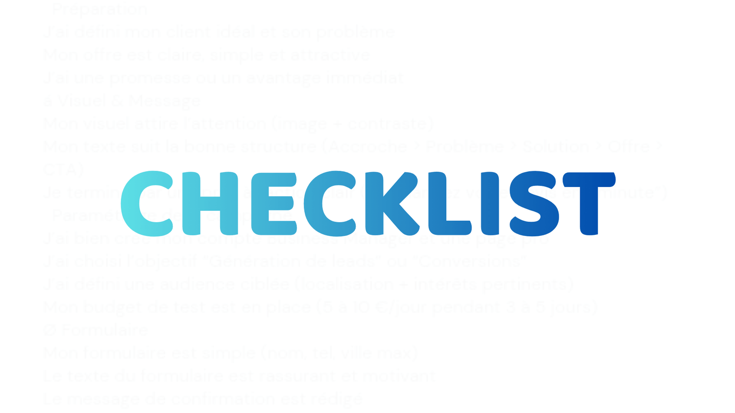 checklist de lancement meta ads