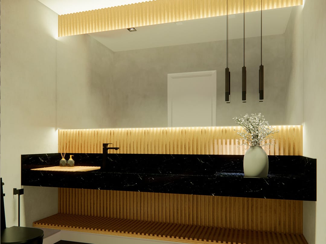 Lavabo planejado de luxo em Rio Claro - New Desire