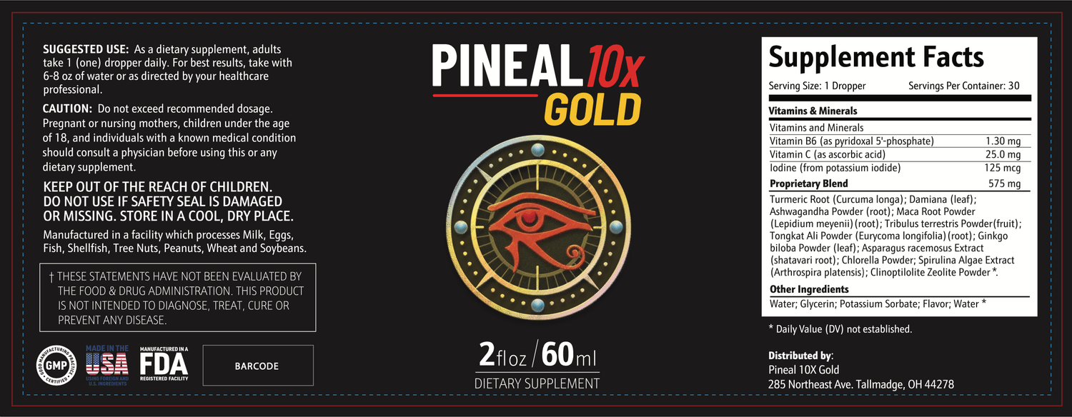 Pineal 10x supplements facts
