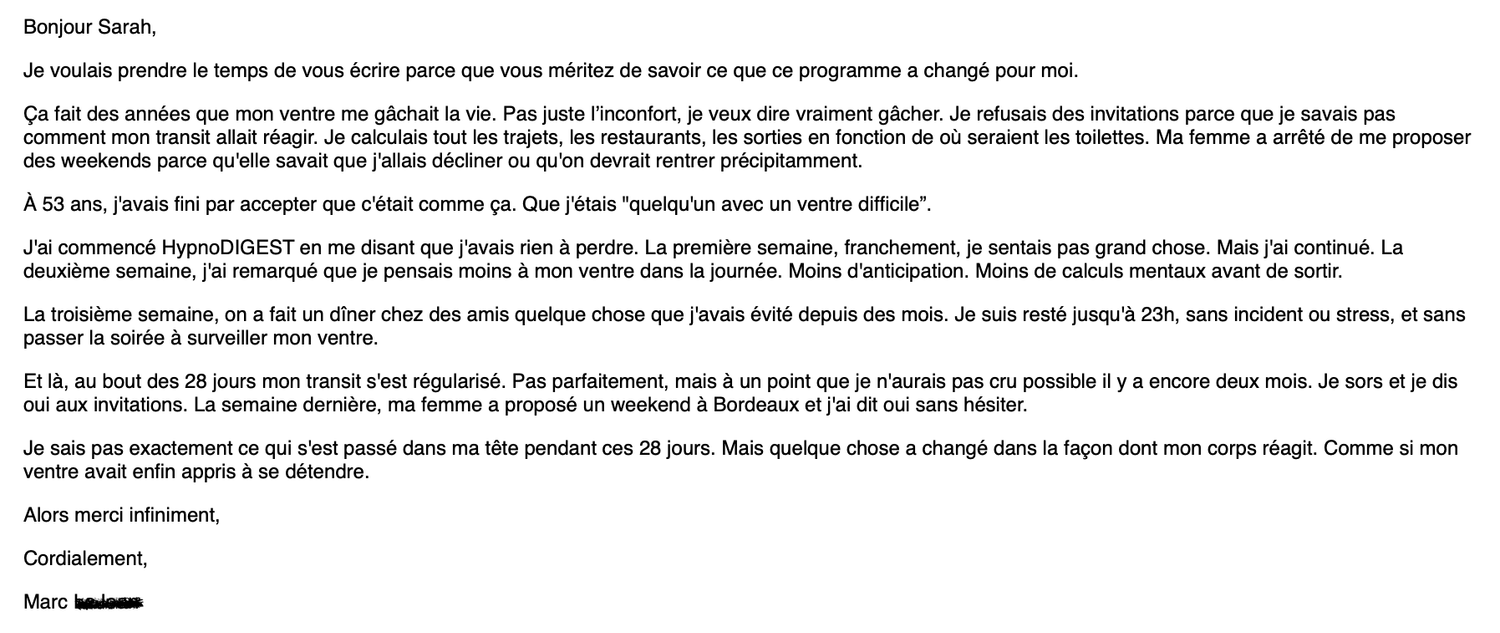 Témoignage client HypnoDIGEST