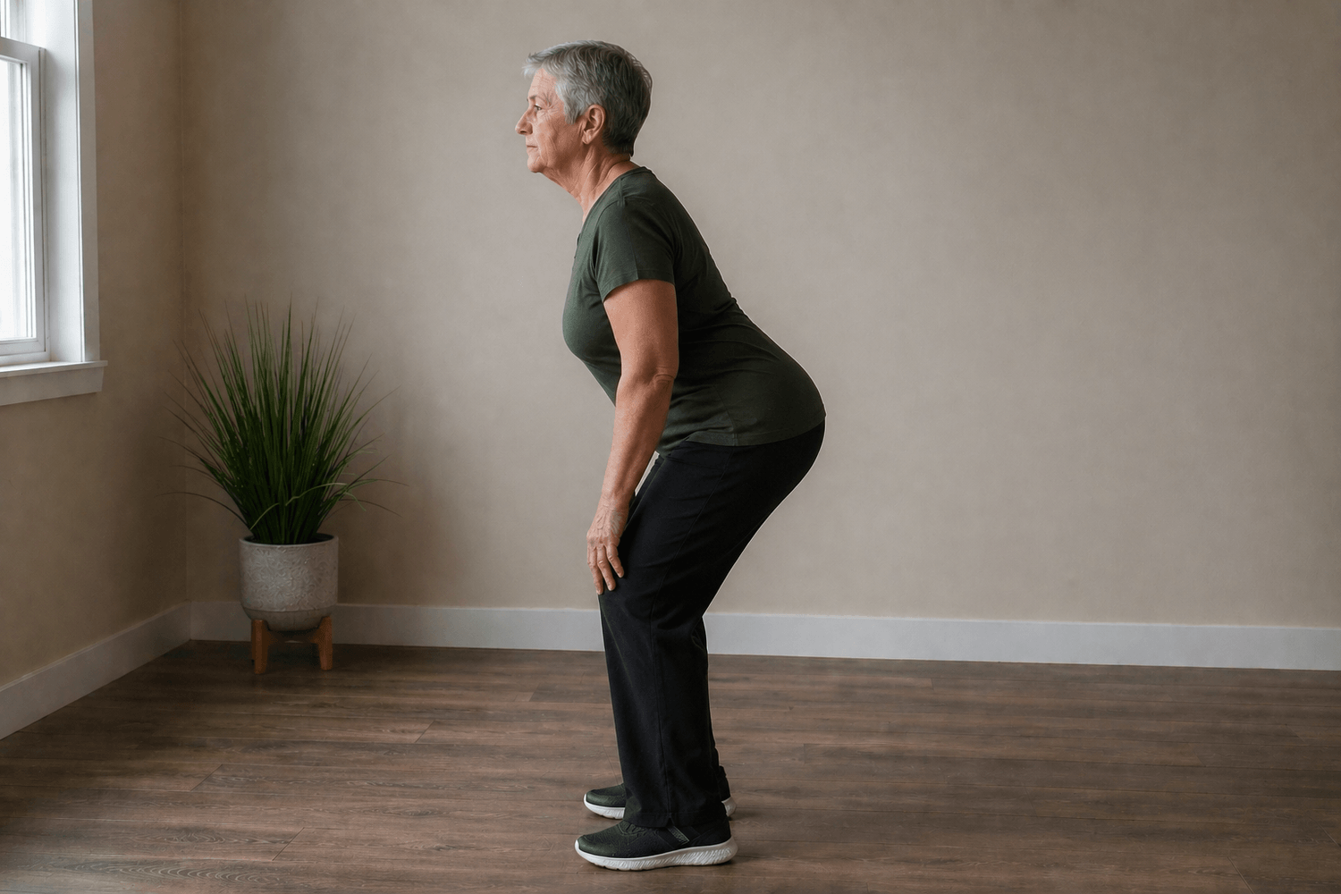 Chair squat exercise