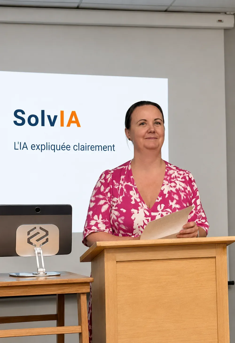 Solveig Tyrka animant une formation SolvIA, L'IA expliquée clairement