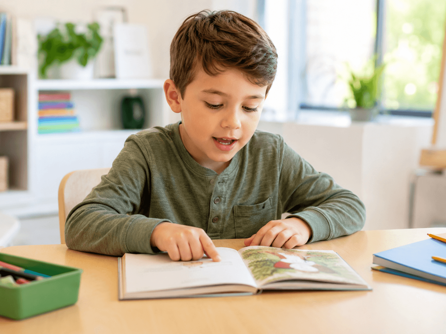 Enfant développant sa fluidité de lecture