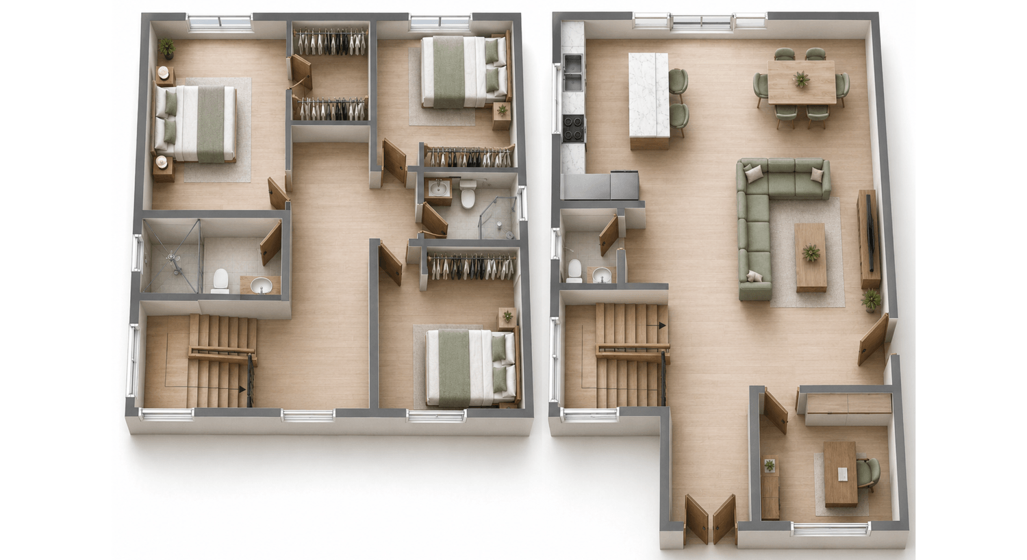 3D AI floor plan based on 2D plan