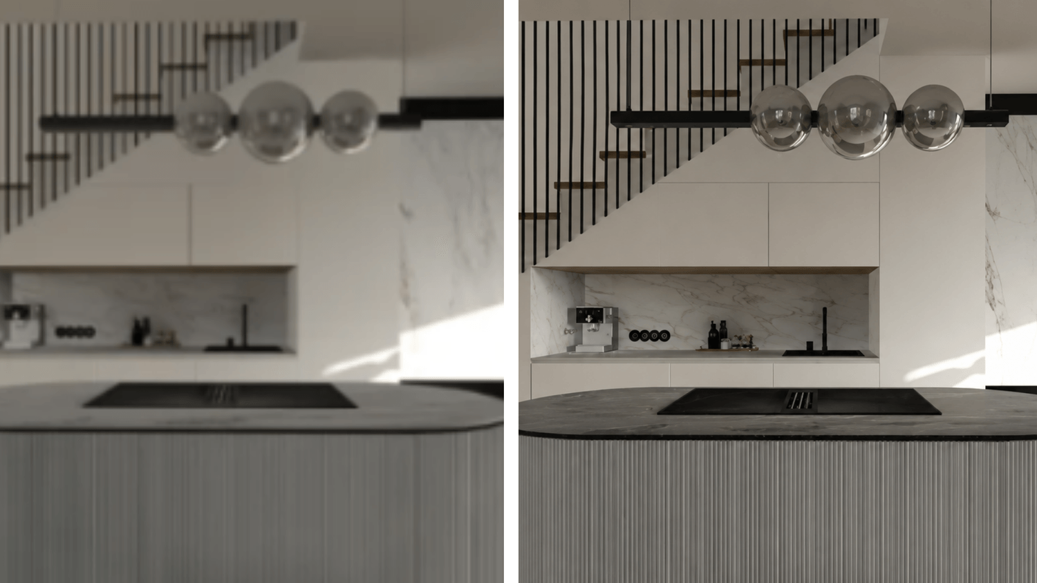 Before and after: improved kitchen render quality