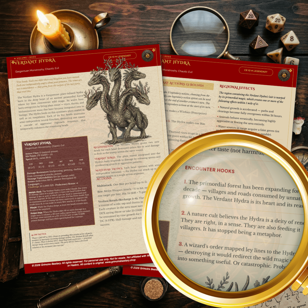 Grimoire Bestiary — 3 Encounter Hooks Per Monster