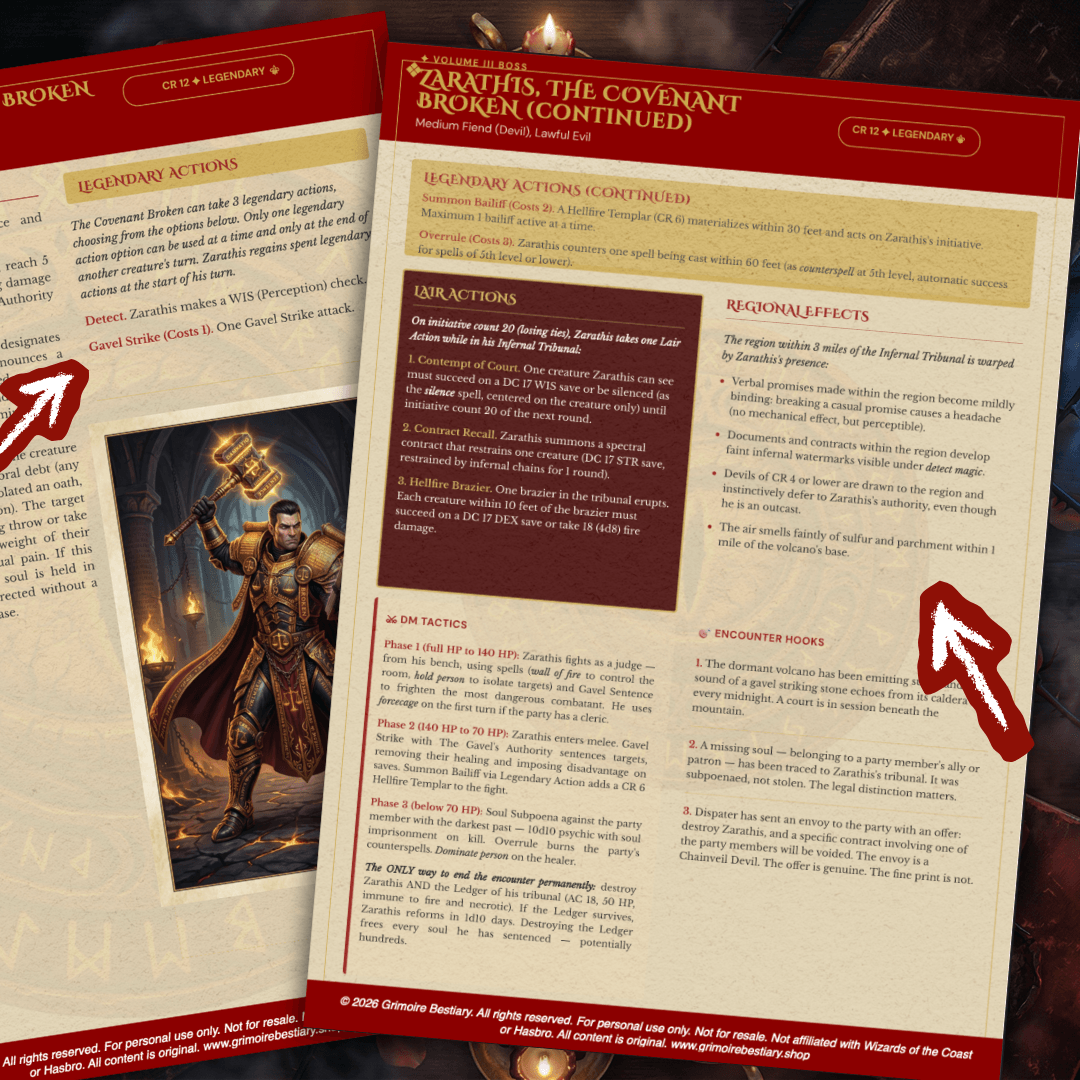 Grimoire Bestiary — Legendary Boss Monsters