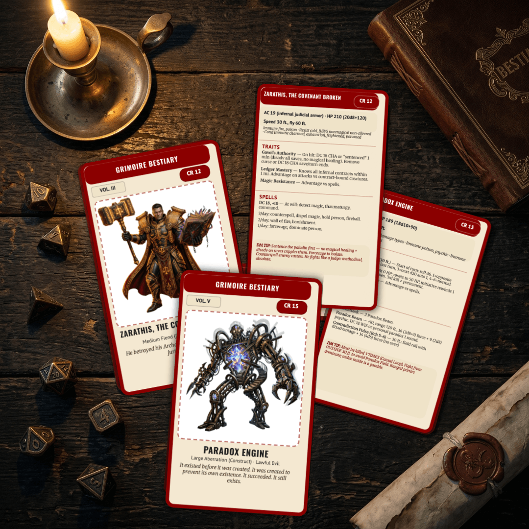 Boss Fight Cards — Grimoire Bestiary