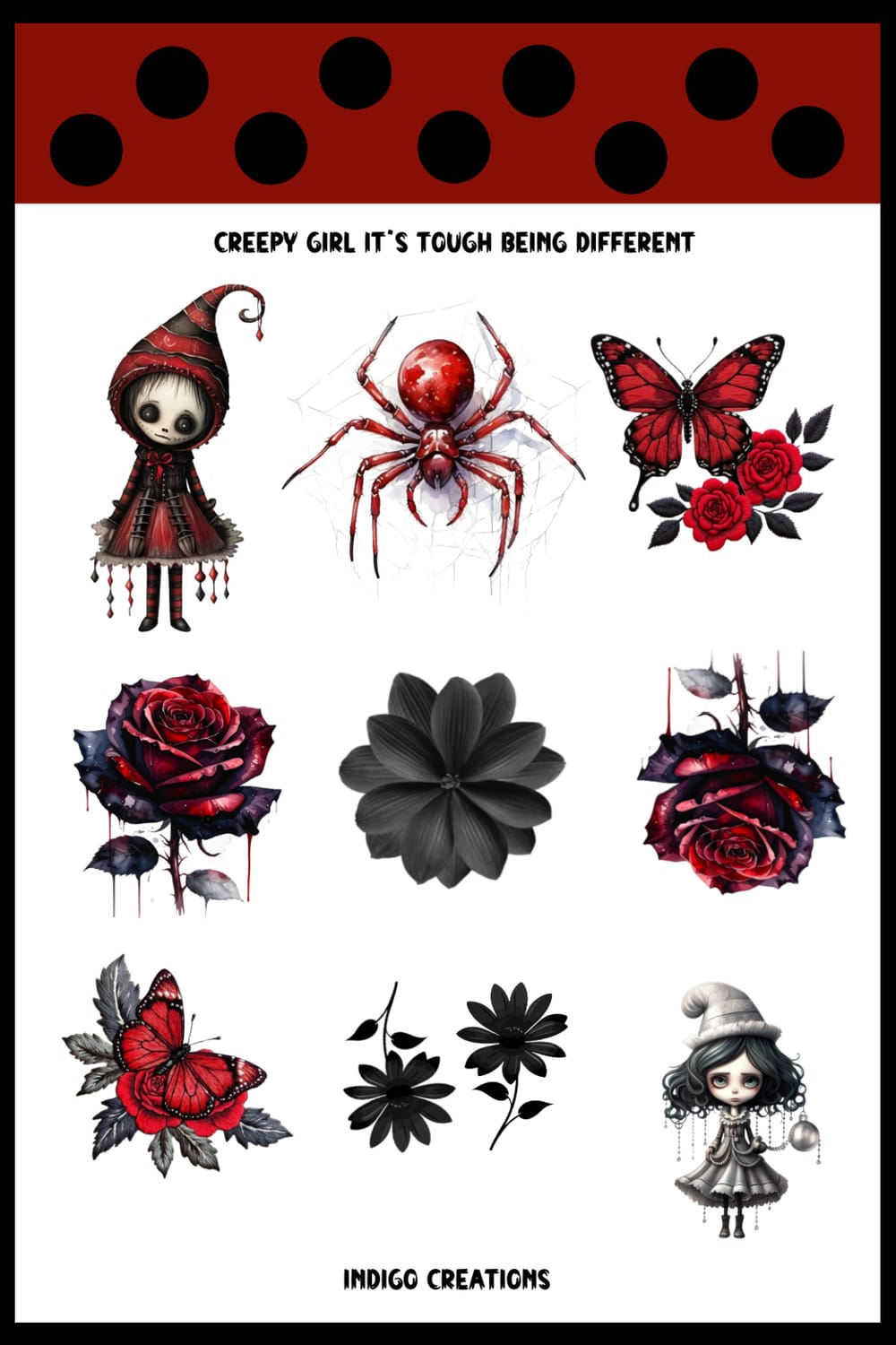 Creepy Girl Sticker Sheet