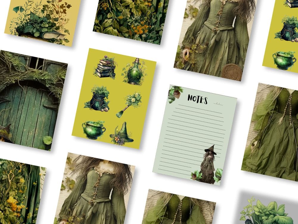 Bookmarks, Sticker Sheets, Gold Pen, Scrunchie The Green Fairy Subscription Box