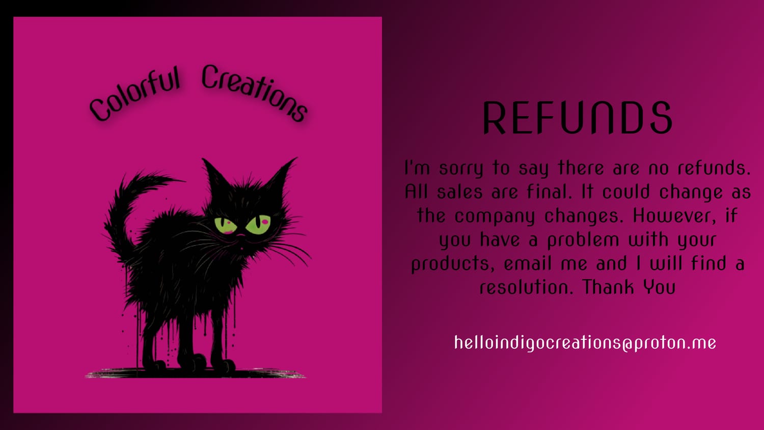 Refunds Colorful Creations