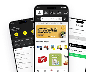 Finished user interface screens on mobile