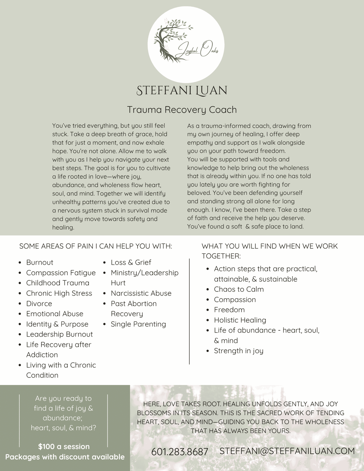 Trauma Recovery Coach, Online Sessions